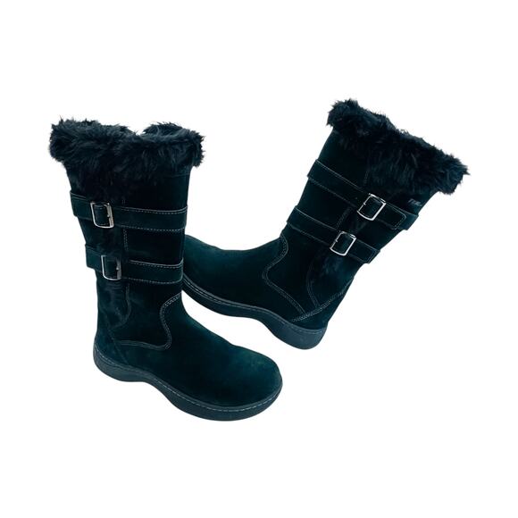 L.L. Bean Women's Black Faux Fur Winter Boots Size 7.5 - Picture 2 of 6